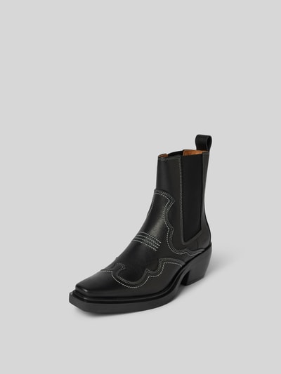 Copenhagen Ankle Boots im Cowboy-Stil Black 2