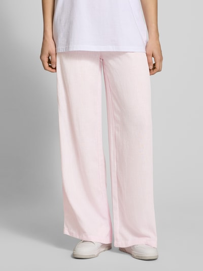 Review Wide leg pyjamabroek met tunnelkoord Rosé - 4