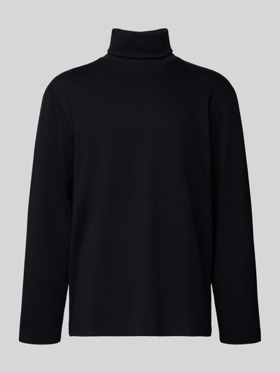 Produktfoto, Regular Fit Rollkragenpullover aus Baumwoll-Mix von Tom Tailor, jednokolorowy, mieszanka bawełny, długi rękaw, nadruk z logo