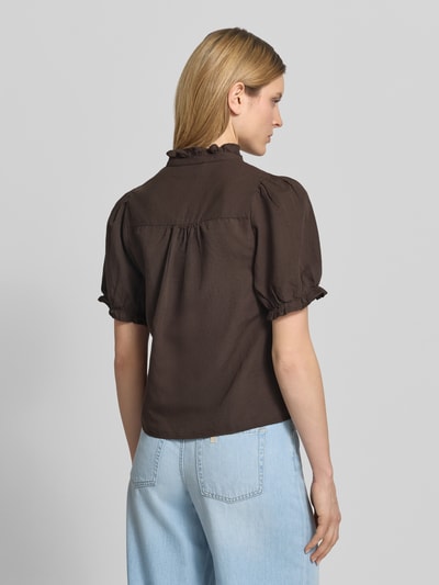 Neo Noir Blusenshirt aus Leinen-Baumwoll-Mix Modell 'Odesa' Mittelbraun 5