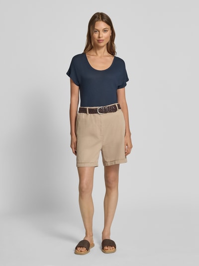 Marc O'Polo Relaxed fit T-shirt van een mix van katoen en viscose Marineblauw - 1