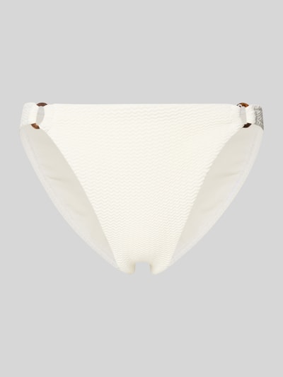 Produktfoto, Bikini-Hose mit Strukturmuster von Marc O'Polo in Creme mit feiner Struktur, unifarben, Jersey-Stretch, Label-Applikation