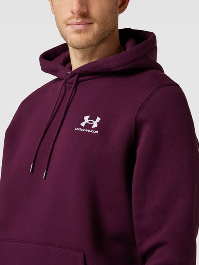 Under Armour Hoodie mit Label-Stitching Modell 'UA Essential' Bordeaux 3