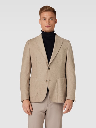 Windsor 2-knoops colbert met steekzakken, model 'Giro' Beige - 4