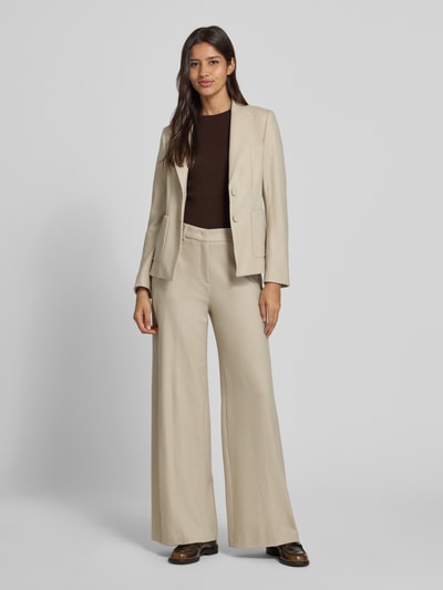 Luisa Cerano Slim fit blazer van wolmix met reverskraag Beige - 1