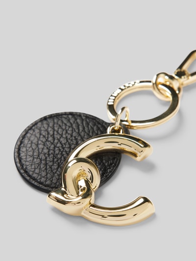 Coccinelle Brelok do kluczy z detalem z logo Czarny 2