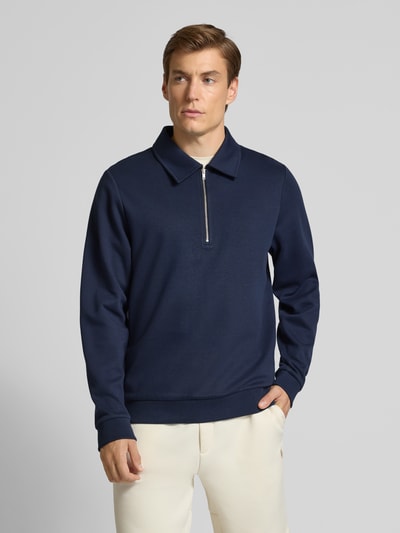 Christian Berg Men Oversized Sweatshirt mit Kentkragen Marine 4