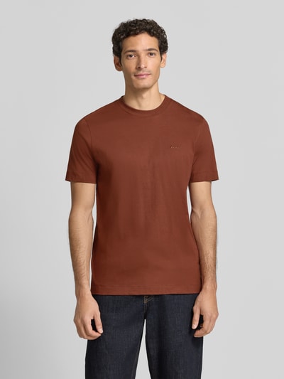 BOSS T-Shirt mit Rundhalsausschnitt Mittelbraun Mel 4