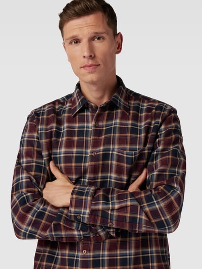 Marc O'Polo Regular Fit Freizeithemd mit Tartan-Karo Dunkelblau 3