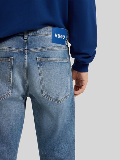 HUGO Blue jeansy o kroju slim fit z czystej bawełny model 'Zane' Jasnoniebieski 3