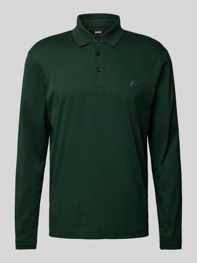 BOSS Regular fit poloshirt met labelbadge, model 'Paley' Groen - 2