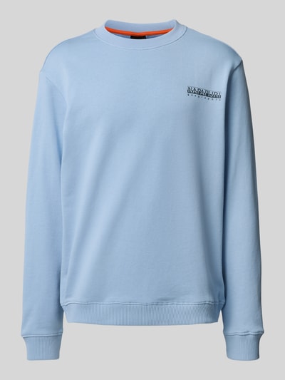 Napapijri Sweatshirt mit Label-Print Modell 'SOVANA' Hellblau 2