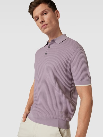 Emporio Armani Regular Fit Poloshirt mit Strukturmuster Flieder 3