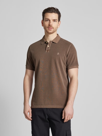 Marc O'Polo Poloshirt mit Label-Detail Mittelbraun 4