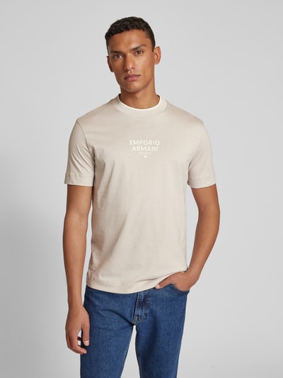 Emporio Armani T-Shirt mit Label-Print Beige 4