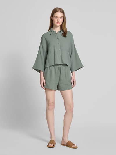 Vero Moda Loose Fit Hemdbluse aus reiner Baumwolle Modell 'NATALI' Schilf 1