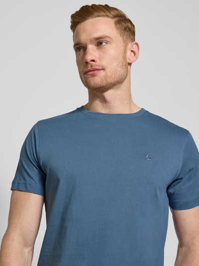 Lerros T-Shirt mit Label-Stitching Rauchblau 3