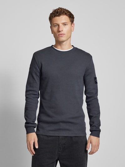 Calvin Klein Jeans Longsleeve mit Label-Patch Anthrazit 4