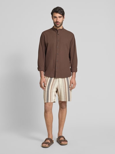 SELECTED HOMME Regular Fit Bermudas mit Strukturmuster Modell 'BRODY' Hellbraun 1