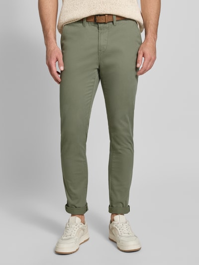 Tom Tailor Denim Slim Fit Chino aus Baumwoll-Mix Oliv 4