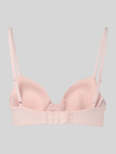 Produktfoto, BH mit Push Up Modell 'UNIQUE' von HUGO in zartem Rosa, unifarben, feine Spitze, Bügel und Struktur in Feinripp-Optik