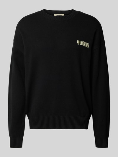 WOODBIRD Gebreide pullover met ribboorden, model 'Kurt' Zwart - 2