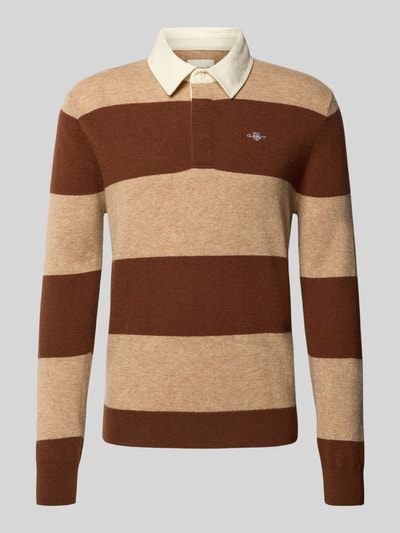 Gant Strickpullover mit Label-Stitching Sand 2