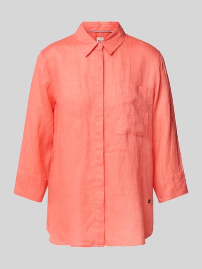 Brax Regular Fit Leinenbluse mit Brusttasche Modell 'Vickie' Koralle 2