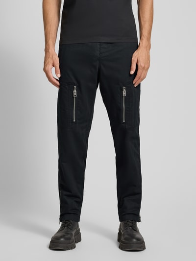 HUGO Spodnie cargo o kroju relaxed fit z bawełny merceryzowanej model ‘ROCO253’ Czarny 4