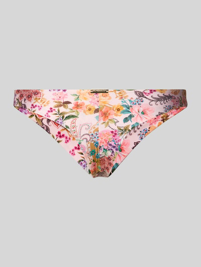 Produktfoto, figi bikini Bikinihose im Allover-Look Modell 'PRETTY BOHO' von WATERCULT, mieszanka materiałów z dodatkiem streczu, dopasowany krój, wzór na całej powierzchni, kolorowy kwiatowy motyw