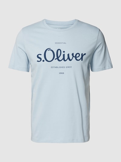 s.Oliver RED LABEL T-shirt met labelprint Lichtblauw - 2