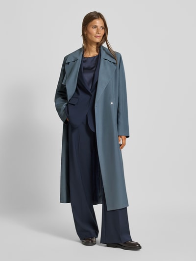 BOSS Regular fit trenchcoat met strikceintuur Rookblauw - 1