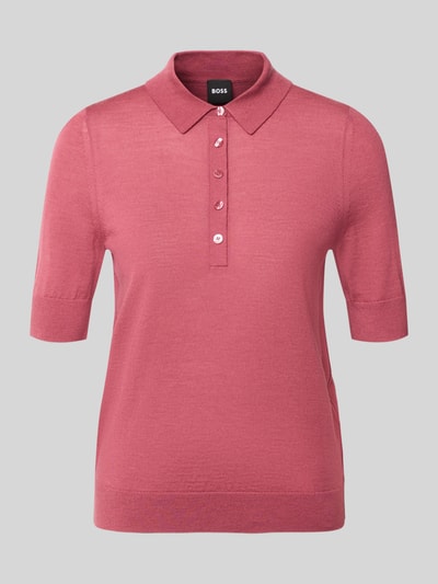BOSS Regular Fit Poloshirt aus reiner Schurwolle Modell 'Fidenka' Altrosa 1