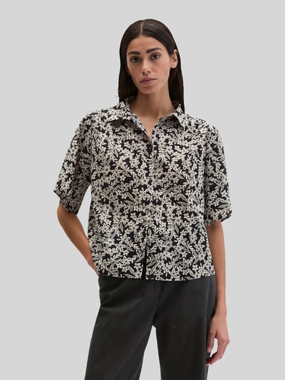 Marc O'Polo loose fit blouse van puur katoen Marineblauw - 4