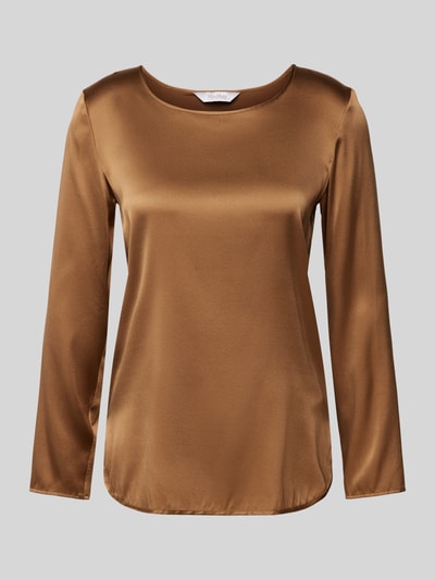 MM Blusenshirt mit Rundhalsausschnitt Modell 'MOLDAVA' Taupe 2