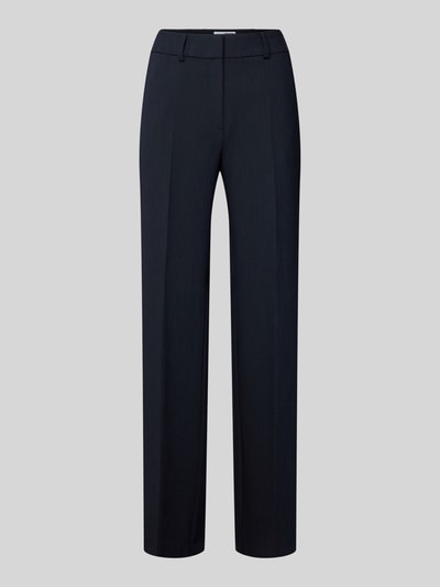 Selected Femme Wide leg stoffen broek met riemlussen, model 'RITA' Marineblauw gemêleerd - 2