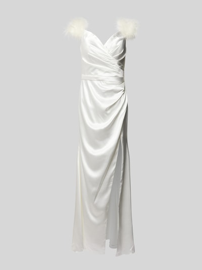 Luxuar Abendkleid in Wickel-Optik Offwhite 1