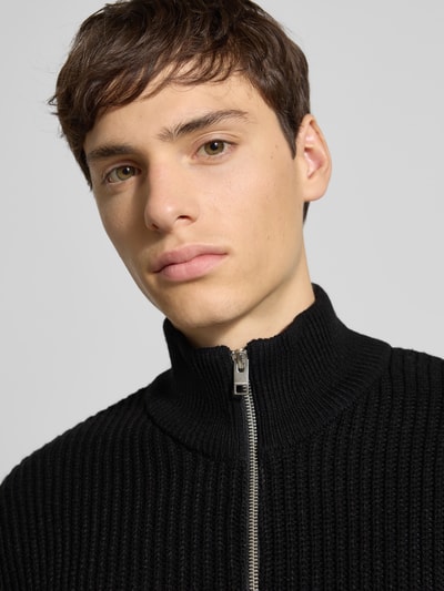 Jack & Jones Strickpullover mit Reißverschluss Modell 'KAITO' Black 3