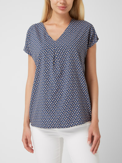 Montego Blouse met gebloemd all-over motief Rookblauw - 4