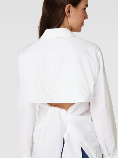 Karl Lagerfeld Katoenen hemdblouse met labelstitching Wit - 3