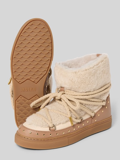 INUIKII Snowboots van leer met teddybont, model 'CURLY ROCK' Beige - 4