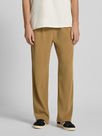 REVIEW Broek in riblook met elastische band Camel - 4