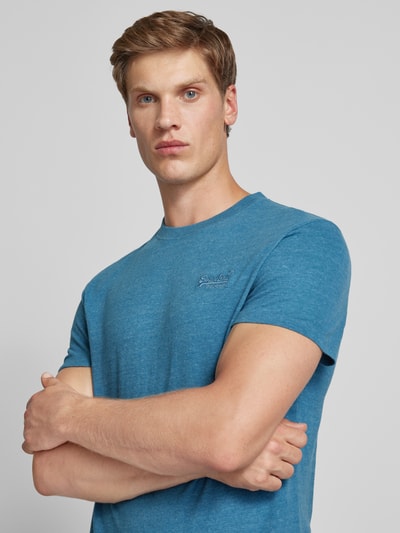 Superdry T-Shirt mit Label-Stitching Petrol Melange 3