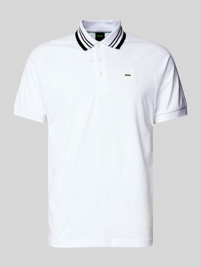 BOSS Green Regular Fit Poloshirt mit Label-Badge Modell 'Paddy' Weiss 2