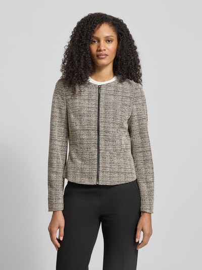 Christian Berg Woman Selection Żakiet żakardowy o kroju regular fit z okrągłym dekoltem Camel 4