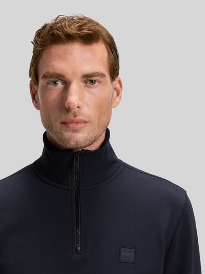 BOSS Orange Regular Fit Troyer aus reiner Baumwolle Modell 'Zetrust' Dunkelblau 3