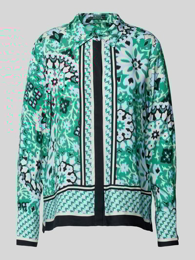 comma Regular Fit Bluse mit Hemdblusenkragen Gruen 2
