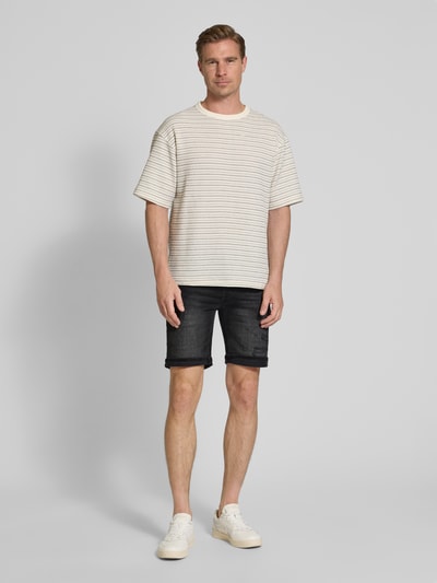 Antony Morato Skinny fit korte jeans in destroyed-look Zwart - 1