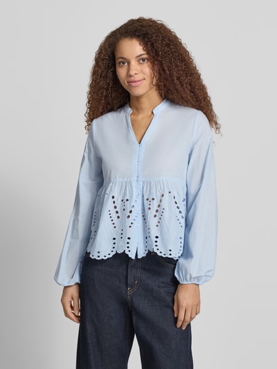 ONLY Regular Fit Bluse aus reiner Baumwolle Modell 'DEWINA' Hellblau 4