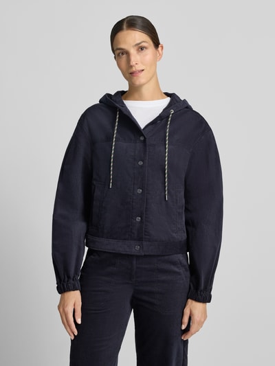 Marc Cain Regular Fit Jacke aus Baumwoll-Mix Marine 4